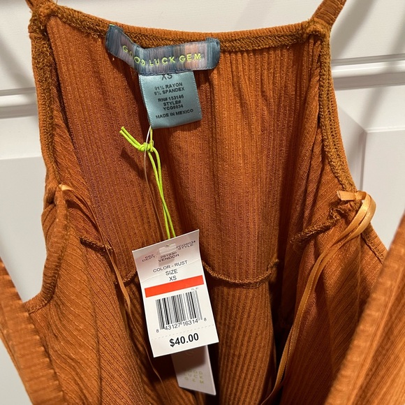 Rust Orange Button Top - Picture 4 of 4